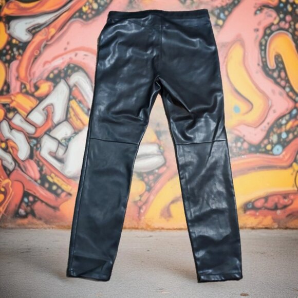 Free People Pull On Flux Leather Black Pants Size 29 Biker Skinny - Picture 10 of 13